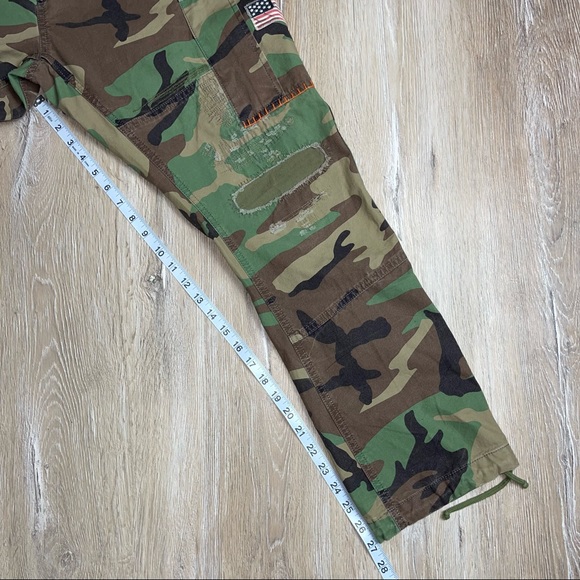 Polo Ralph Lauren Classic Kauai Camo Distressed Cargo Flag Utility Pants 34 30 - Picture 8 of 10